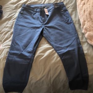 Blue Crosby slim leg ankle pants